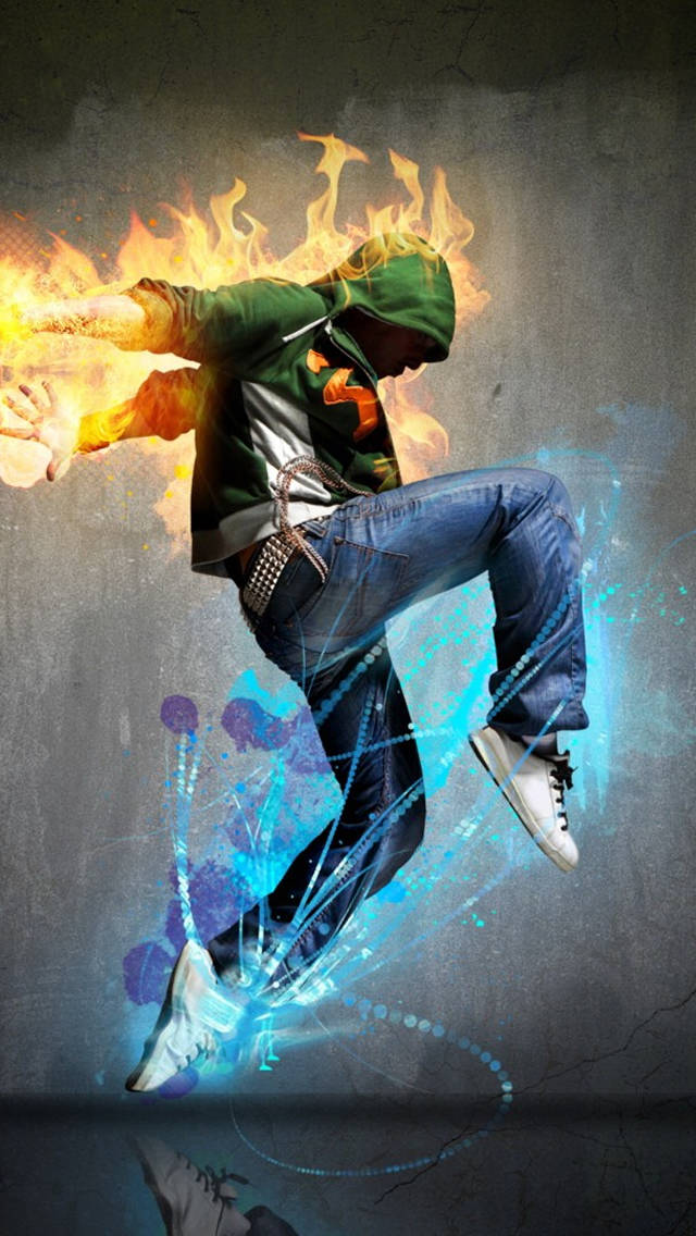 Person Dancing With Fire For Boys Background