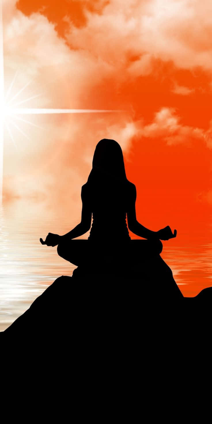 Person Experiencing Spiritual Meditation Background