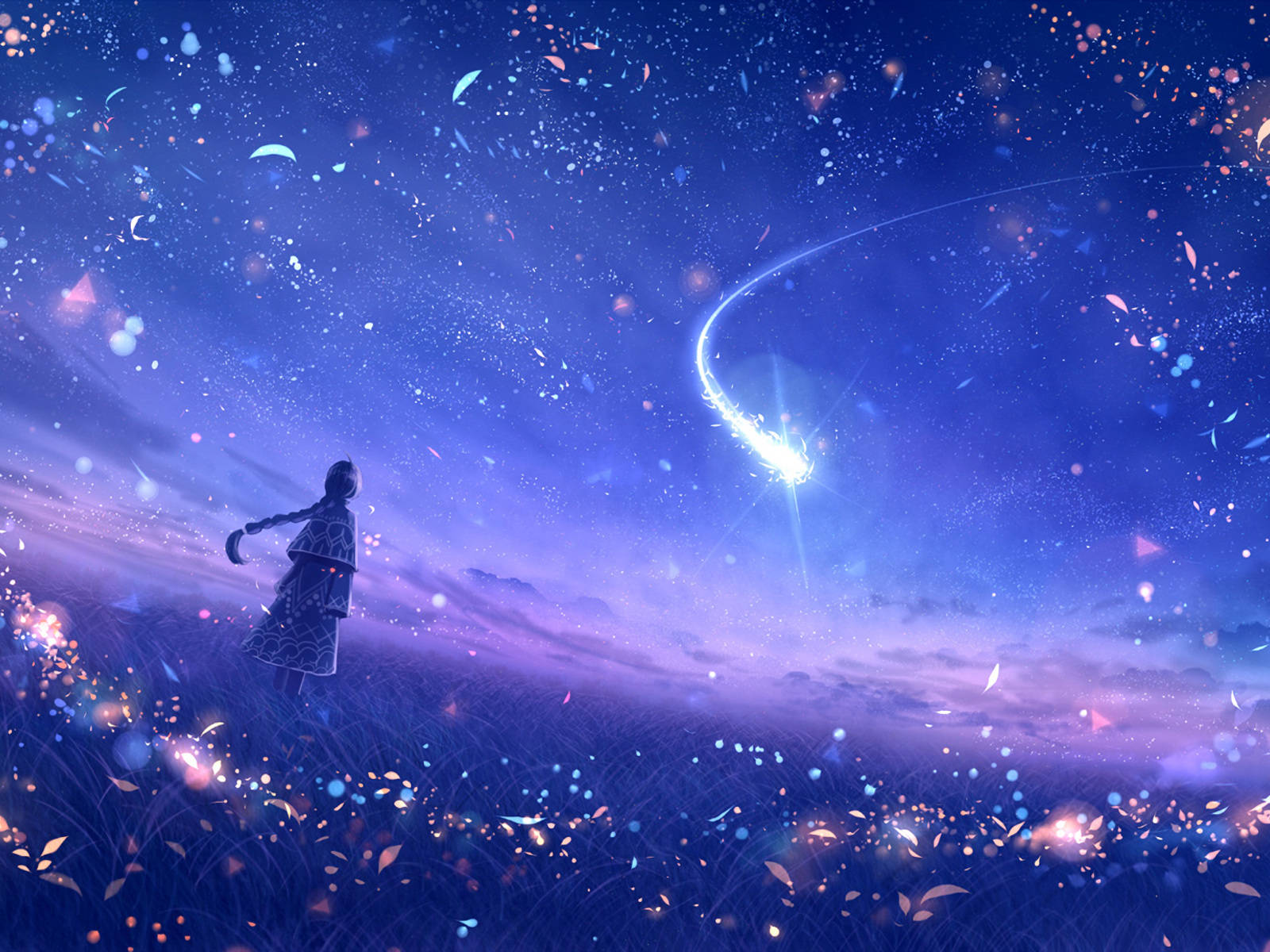 Person Looking At Shooting Star Universal Background