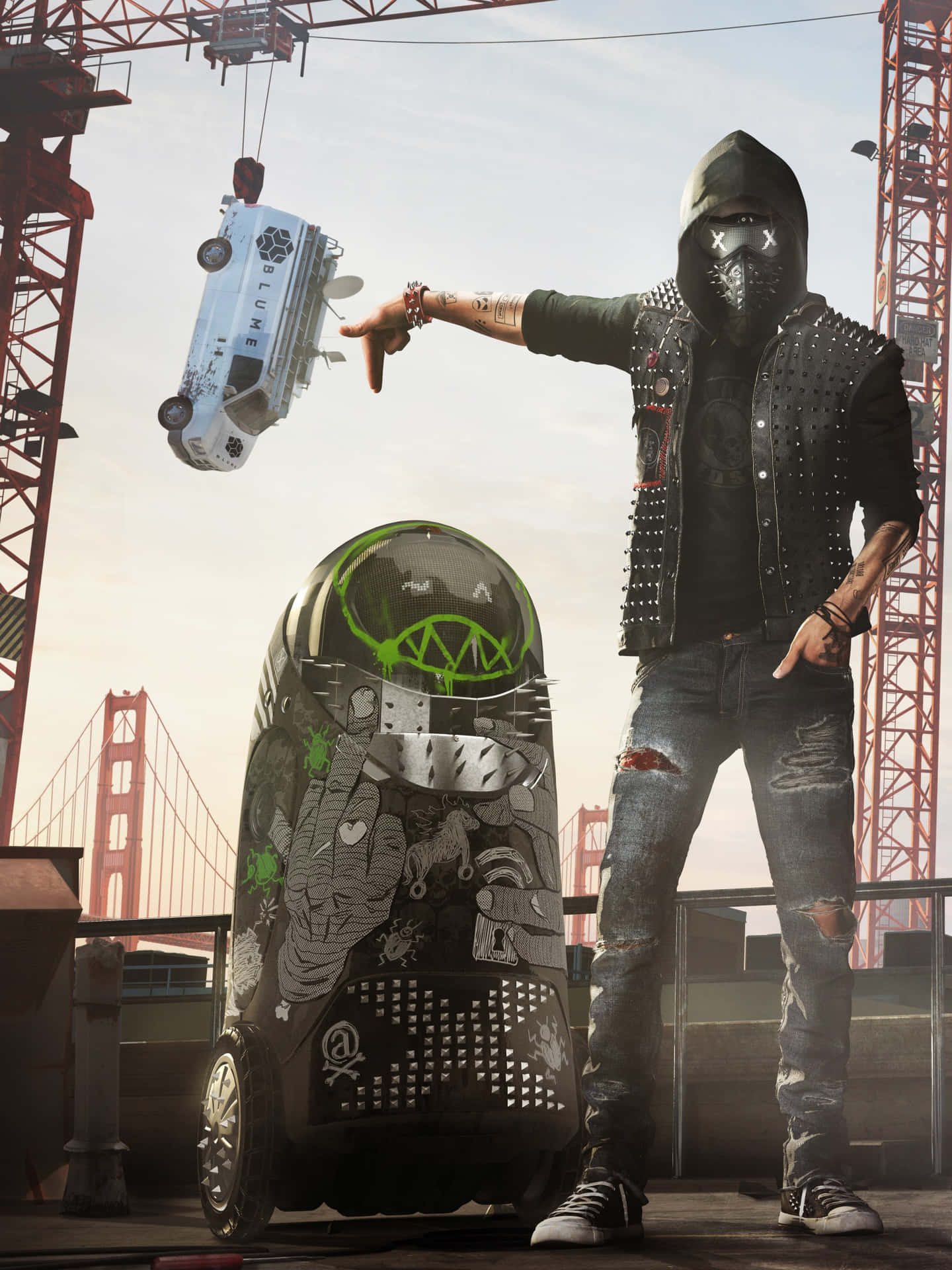 Person Using Watch Dogs To Control The City Background