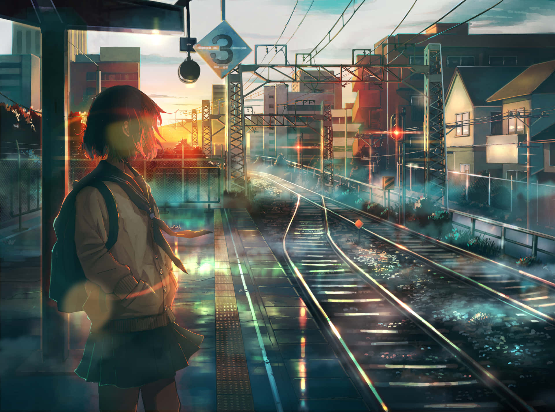 Person Waiting For A Train Background