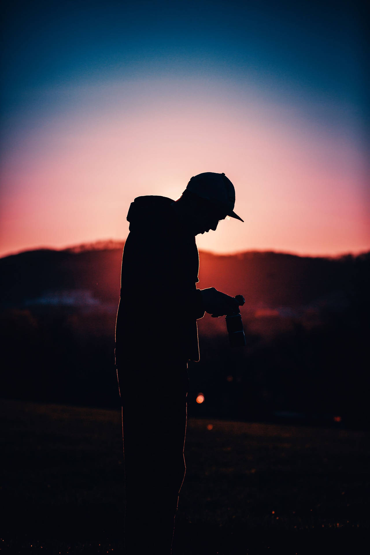 Person With Camera Background