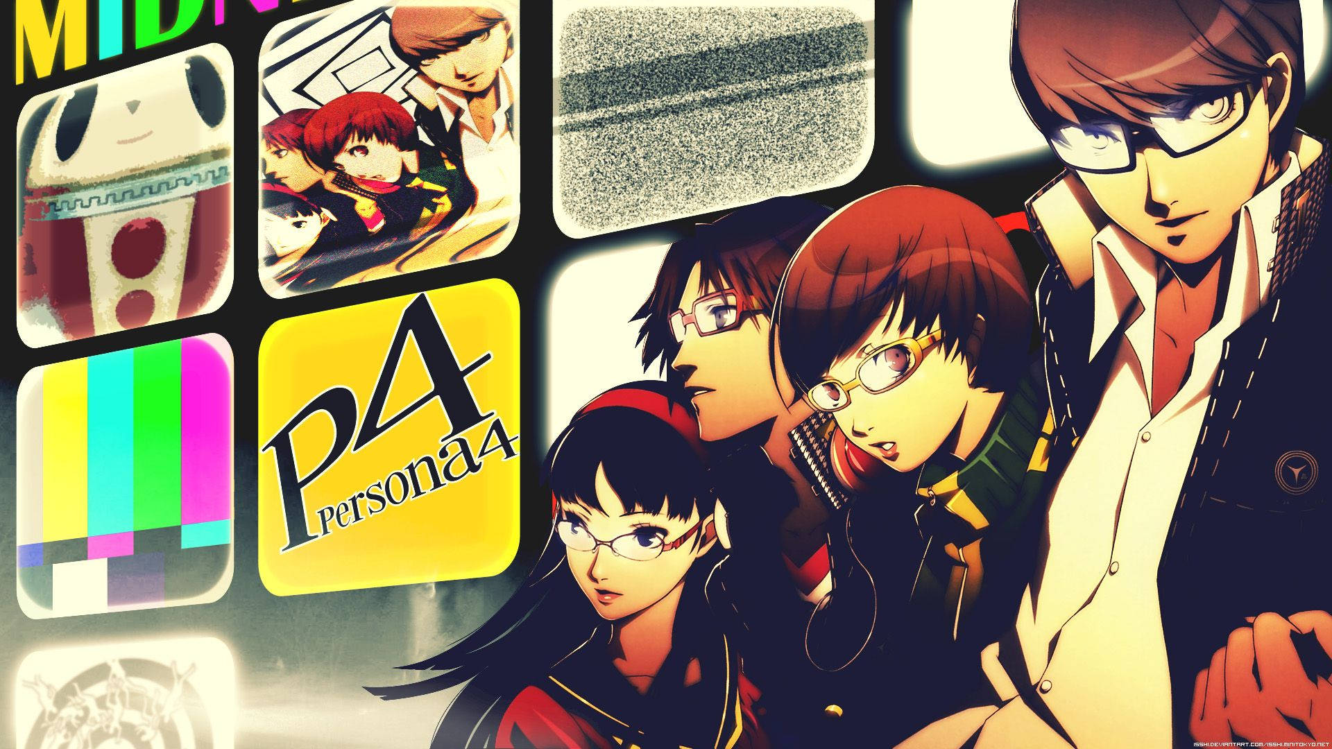 Persona 4 Characters On Midnight Channel Background