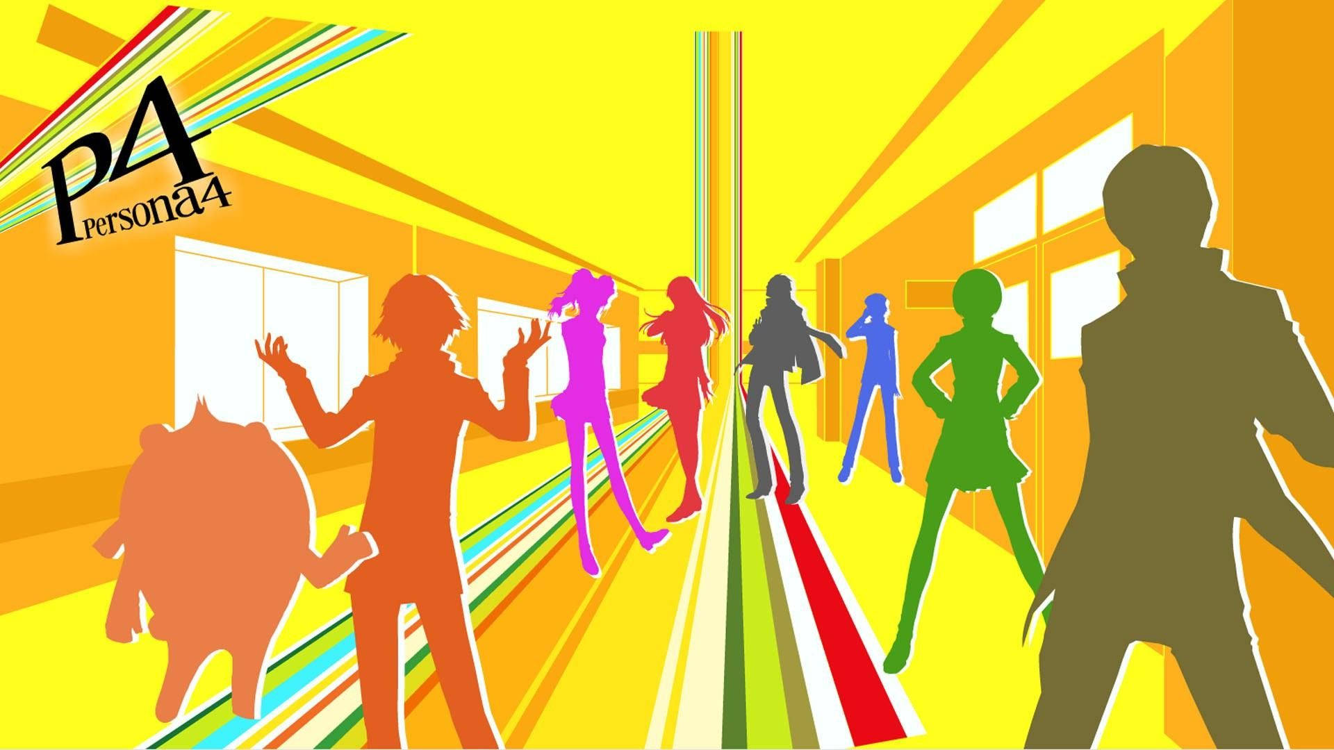Persona 4 Colorful Silhouettes Background