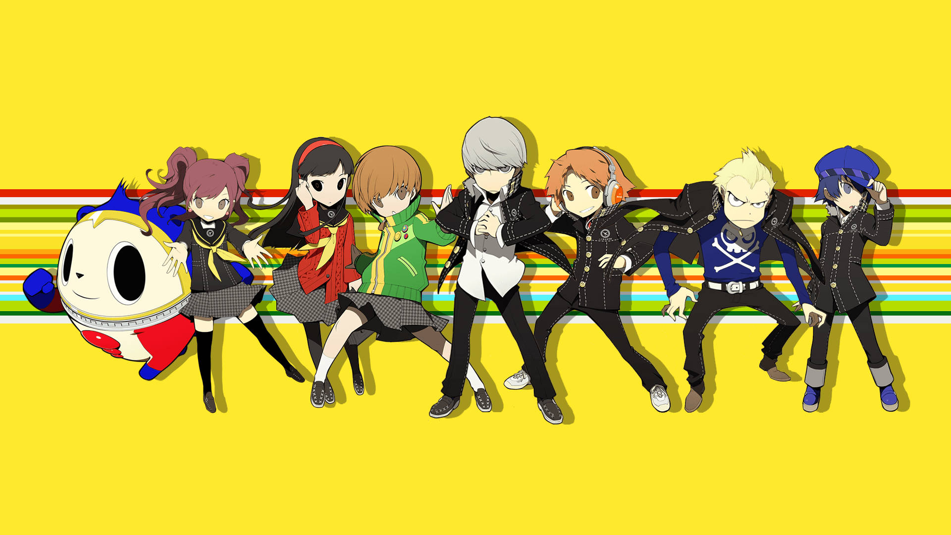 Persona 4 Cute Characters Line Up Background