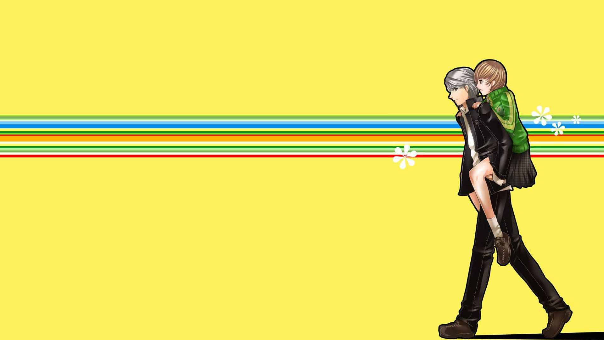 Persona 4 Yu Carrying Chie Background
