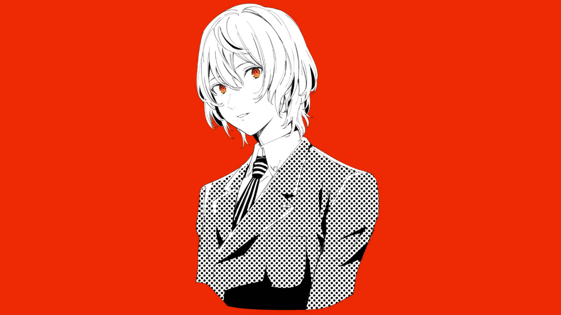 Persona 5 4k Akechi Red Background