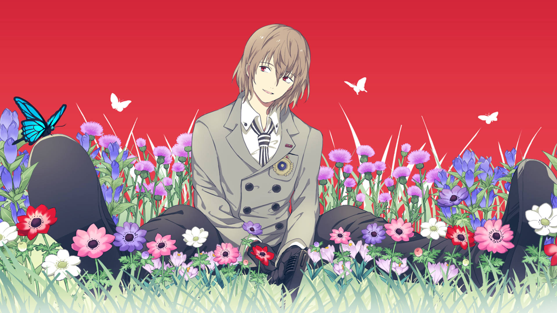 Persona 5 4k Flower Field Background