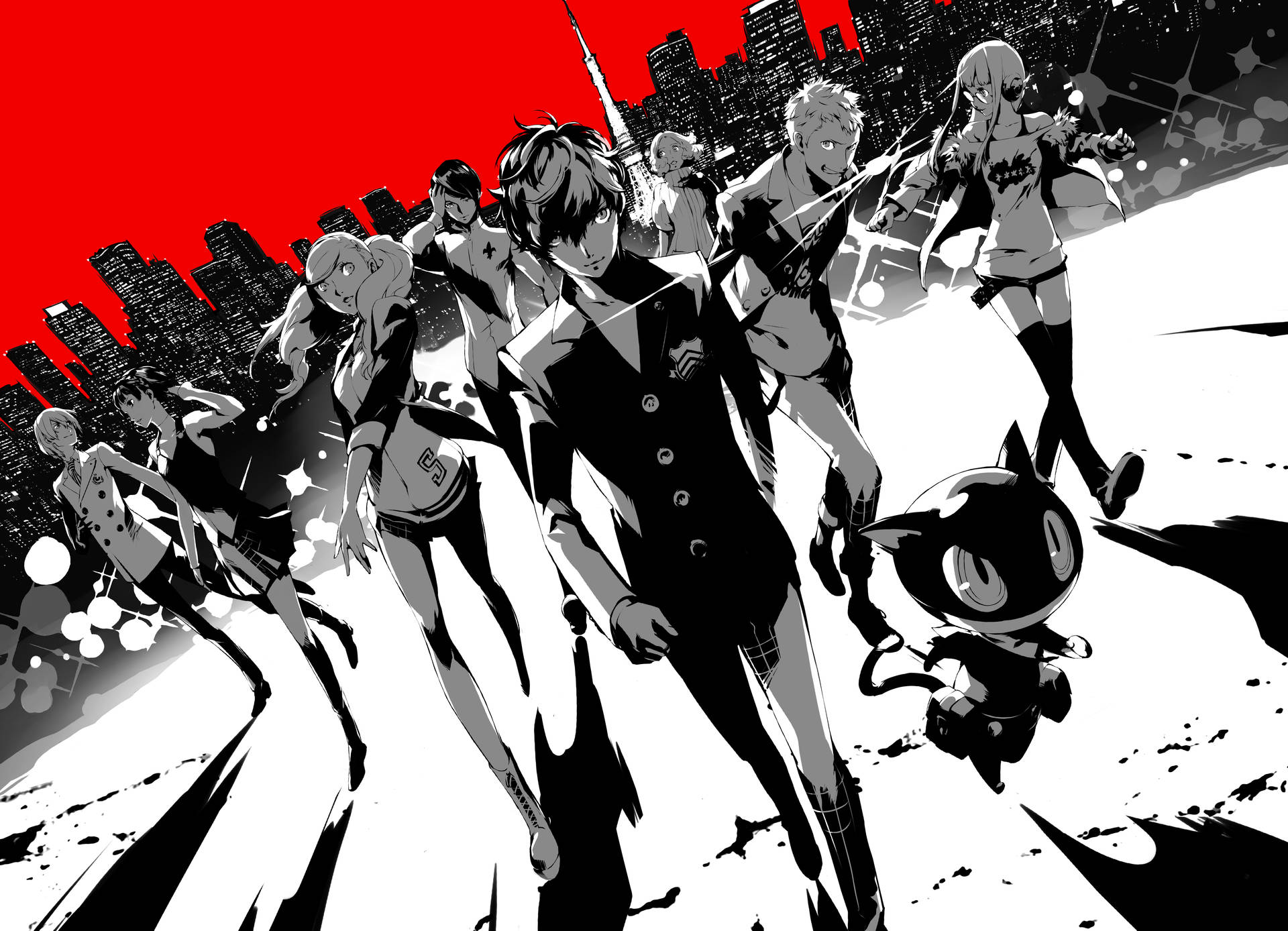 Persona 5 4k Phantom Grayscale Background