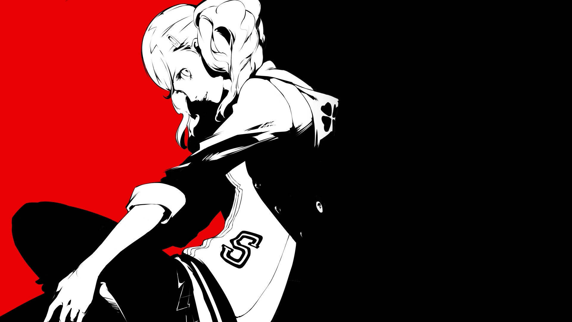 Persona 5 Black And White Ann Takamaki Background