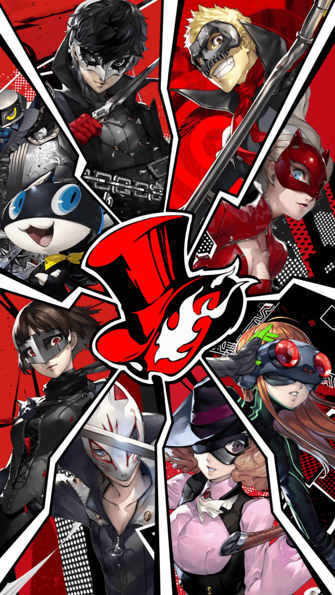 Persona 5 Phantom Thieves Members Collage Background