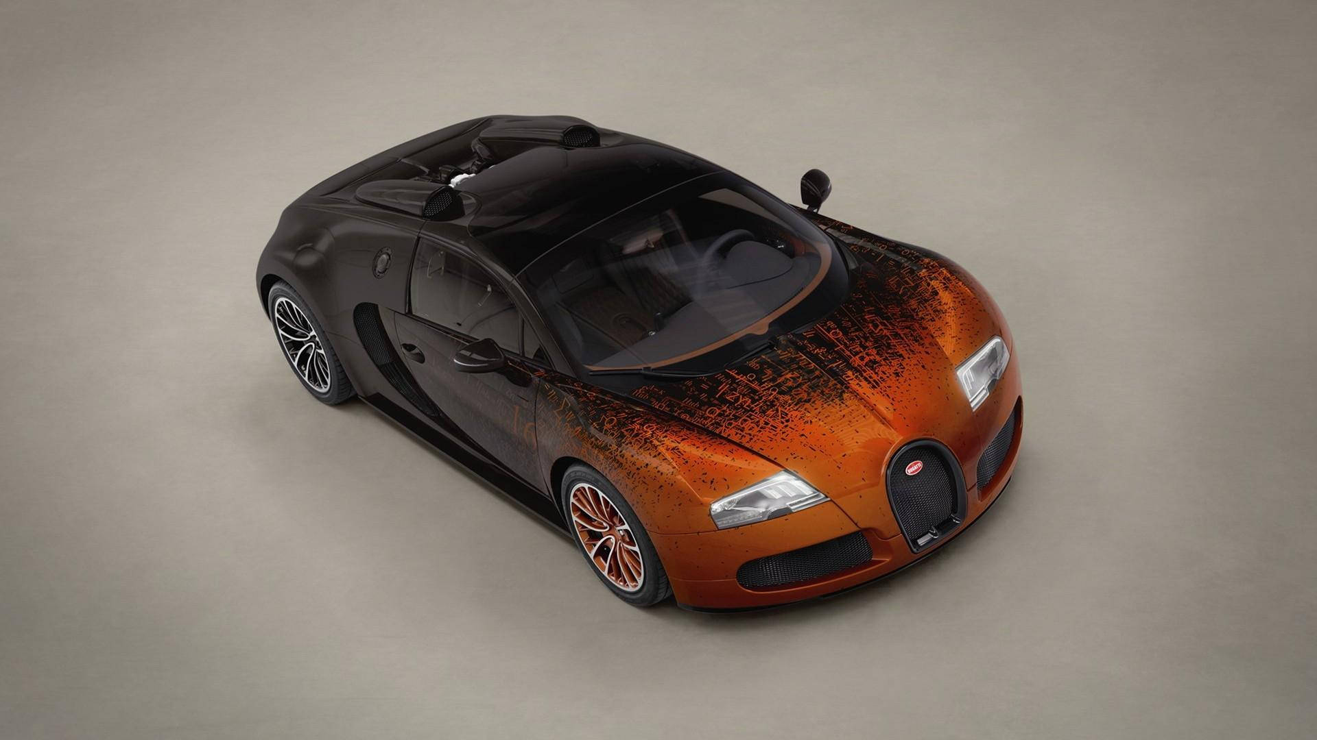 Personalized Orange Cool Bugatti Veryon Background