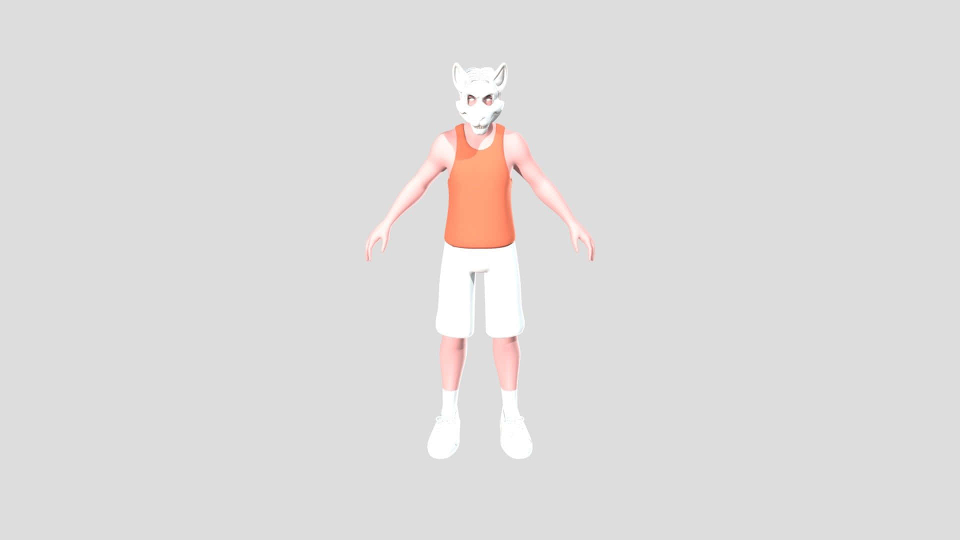 Personin Fox Mask3 D Rendering Background