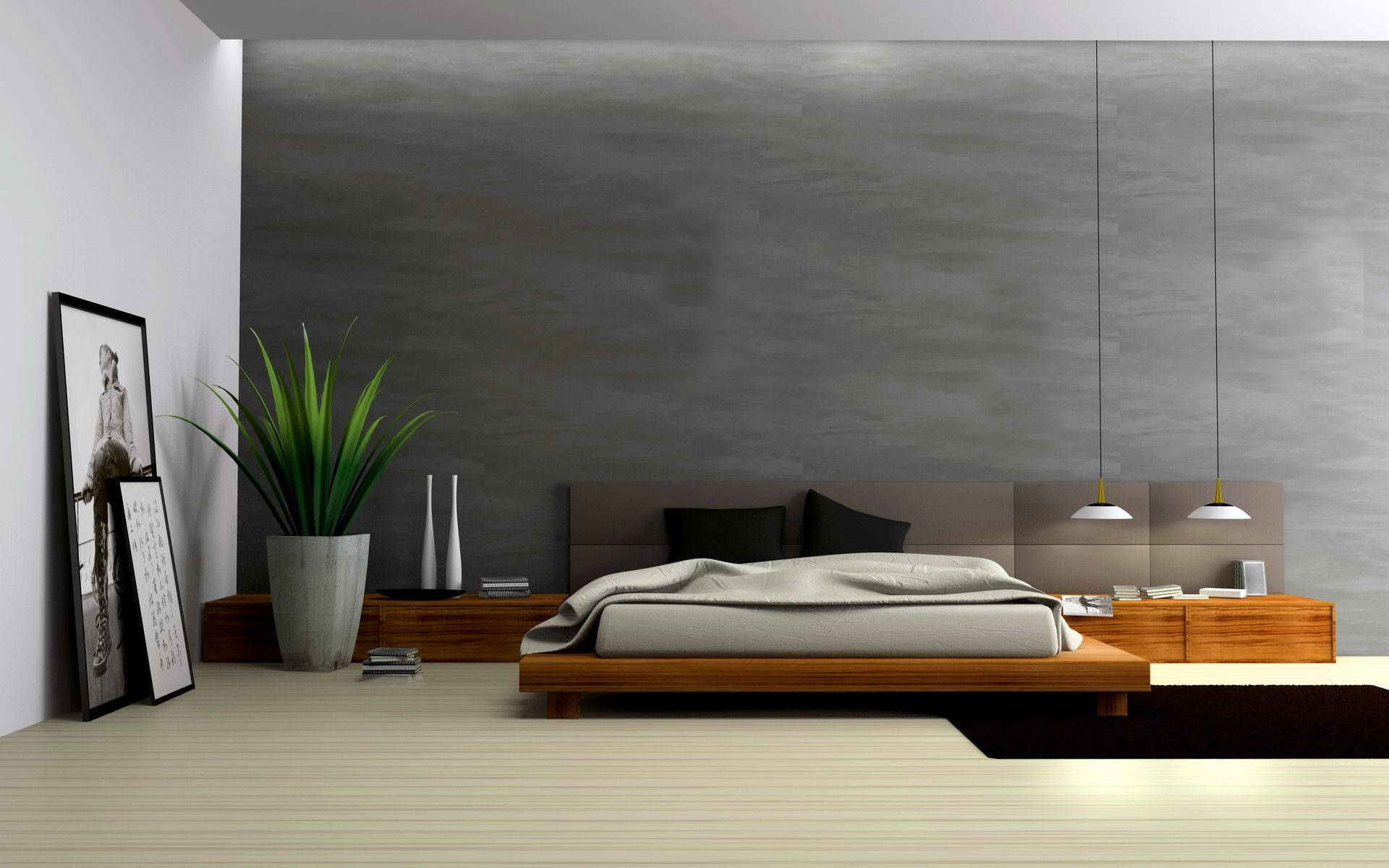Perspective Design Of A Cozy Bedroom Background
