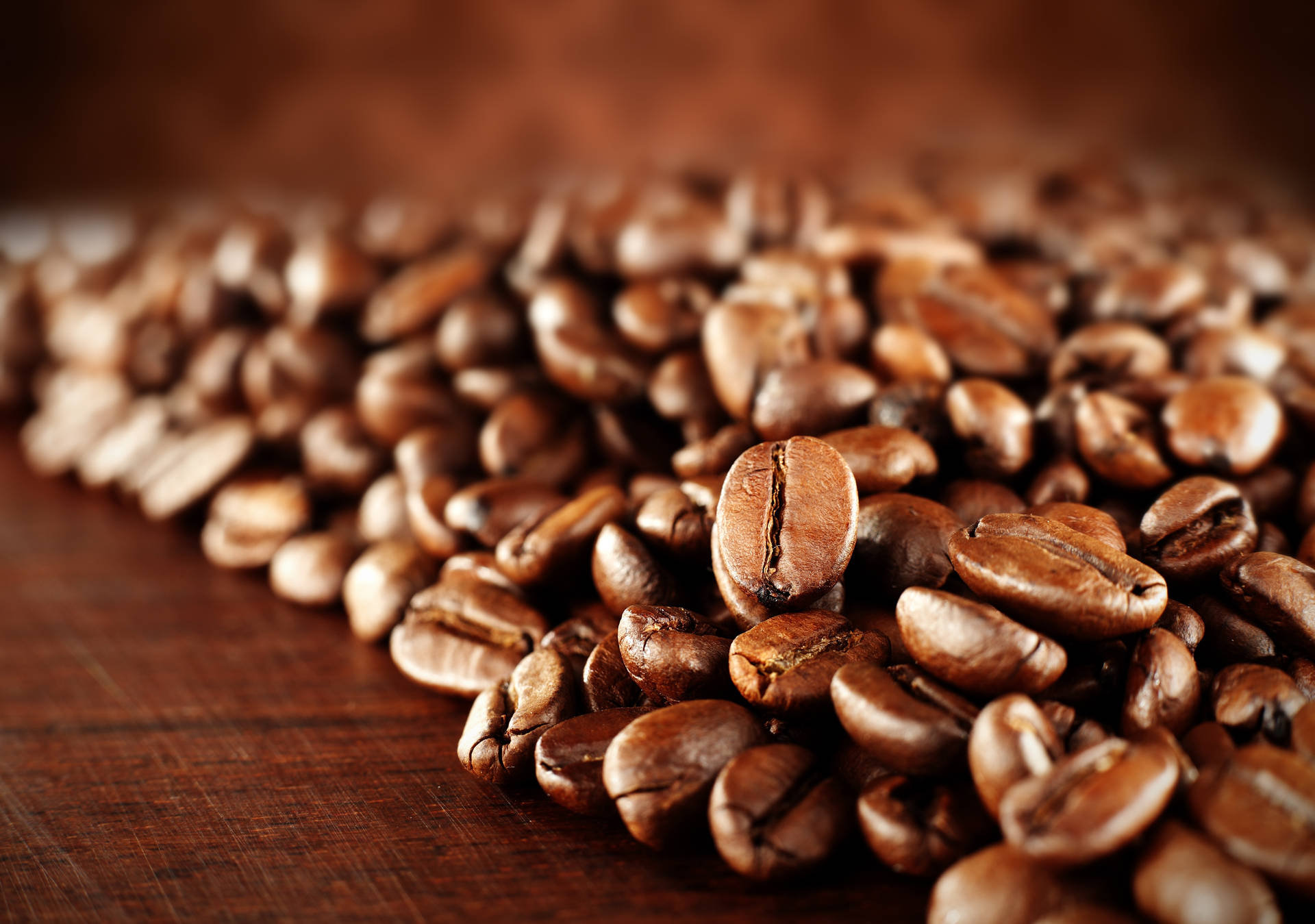 Perspective Shot Of Coffee Beans