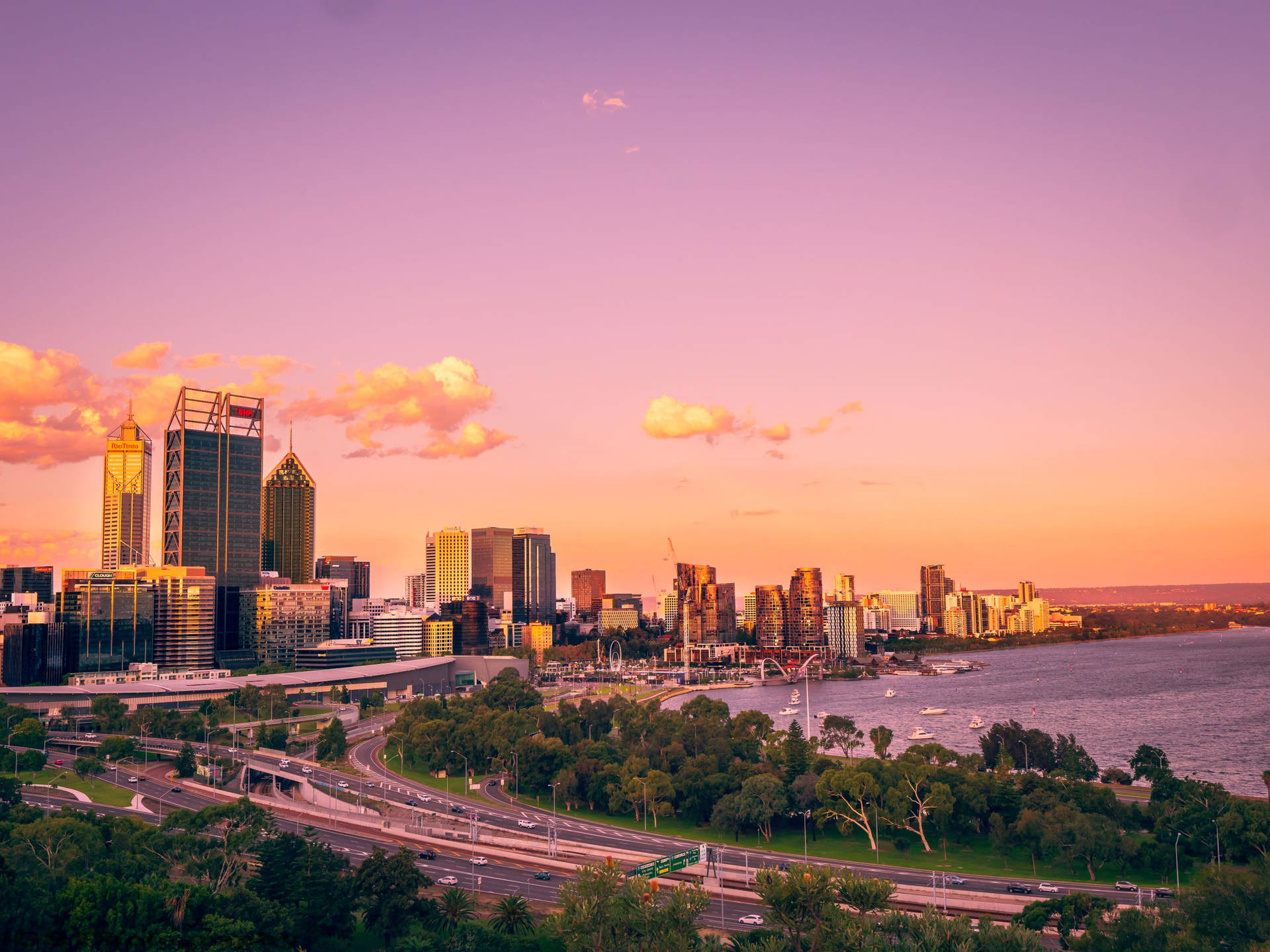 Perth During Sunset Background