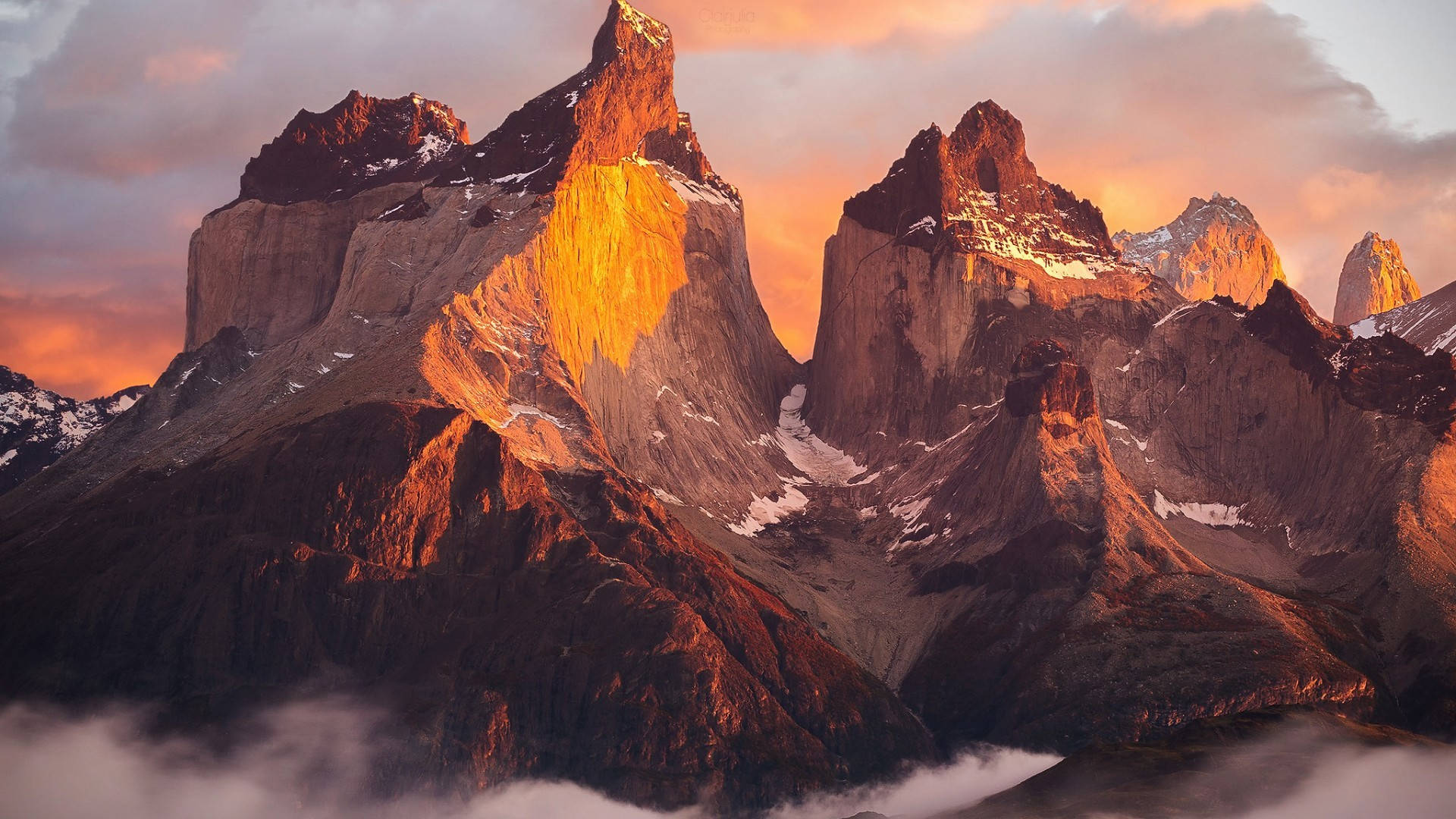 Peru Andes Mountain In Sunset Background