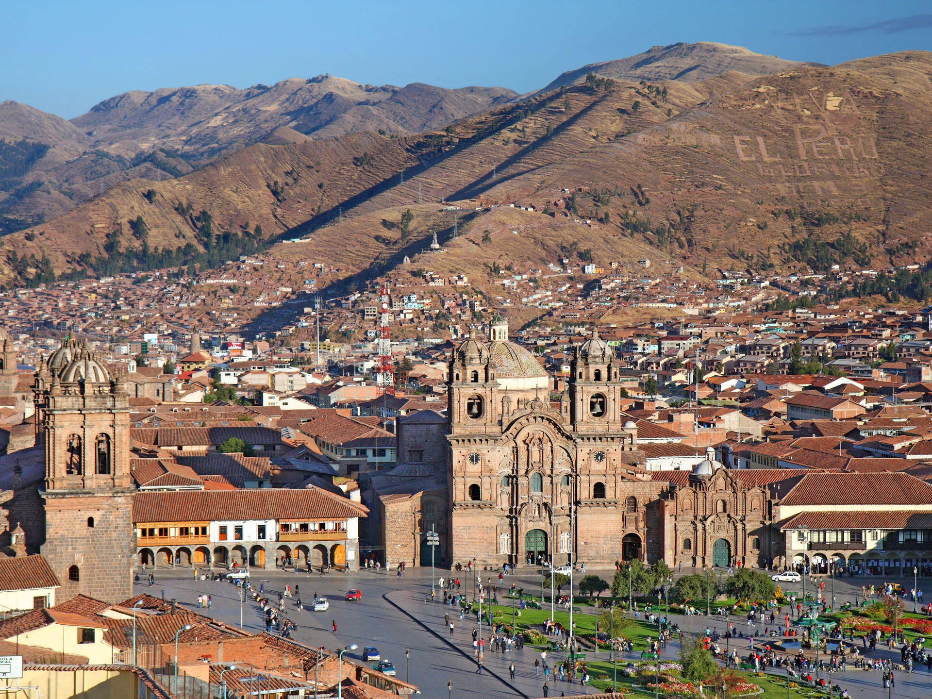 Peru Cuzco City Landscape Background