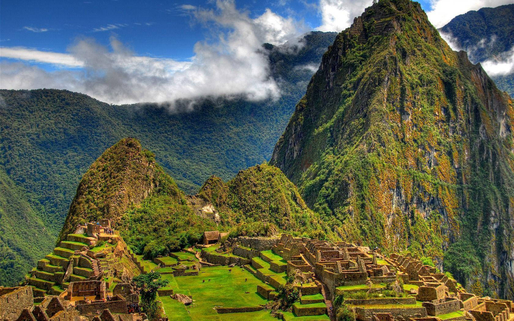 Peru Mountain Temple Background