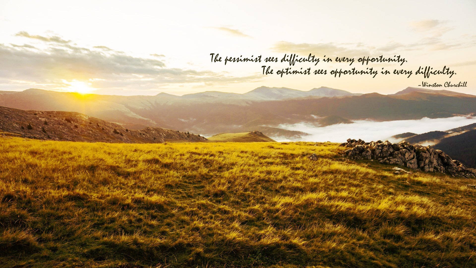 Pessimistic Optimistic Hills Quote Background