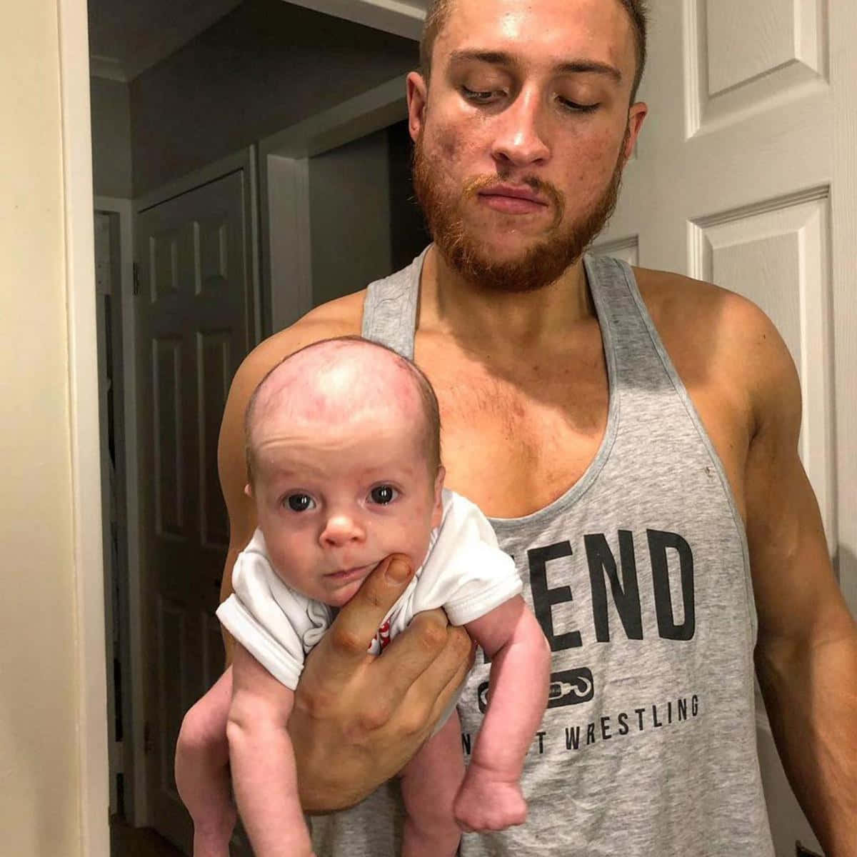 Pete Dunne Carrying His Baby