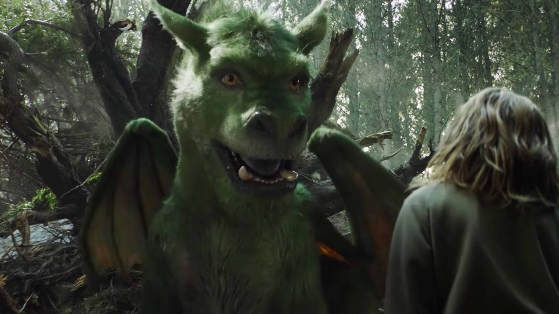 Pete's Dragon Showing His Fangs Background