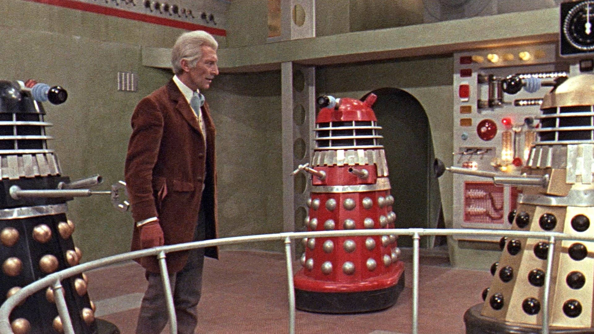 Peter Cushing Doctor Who Daleks Background