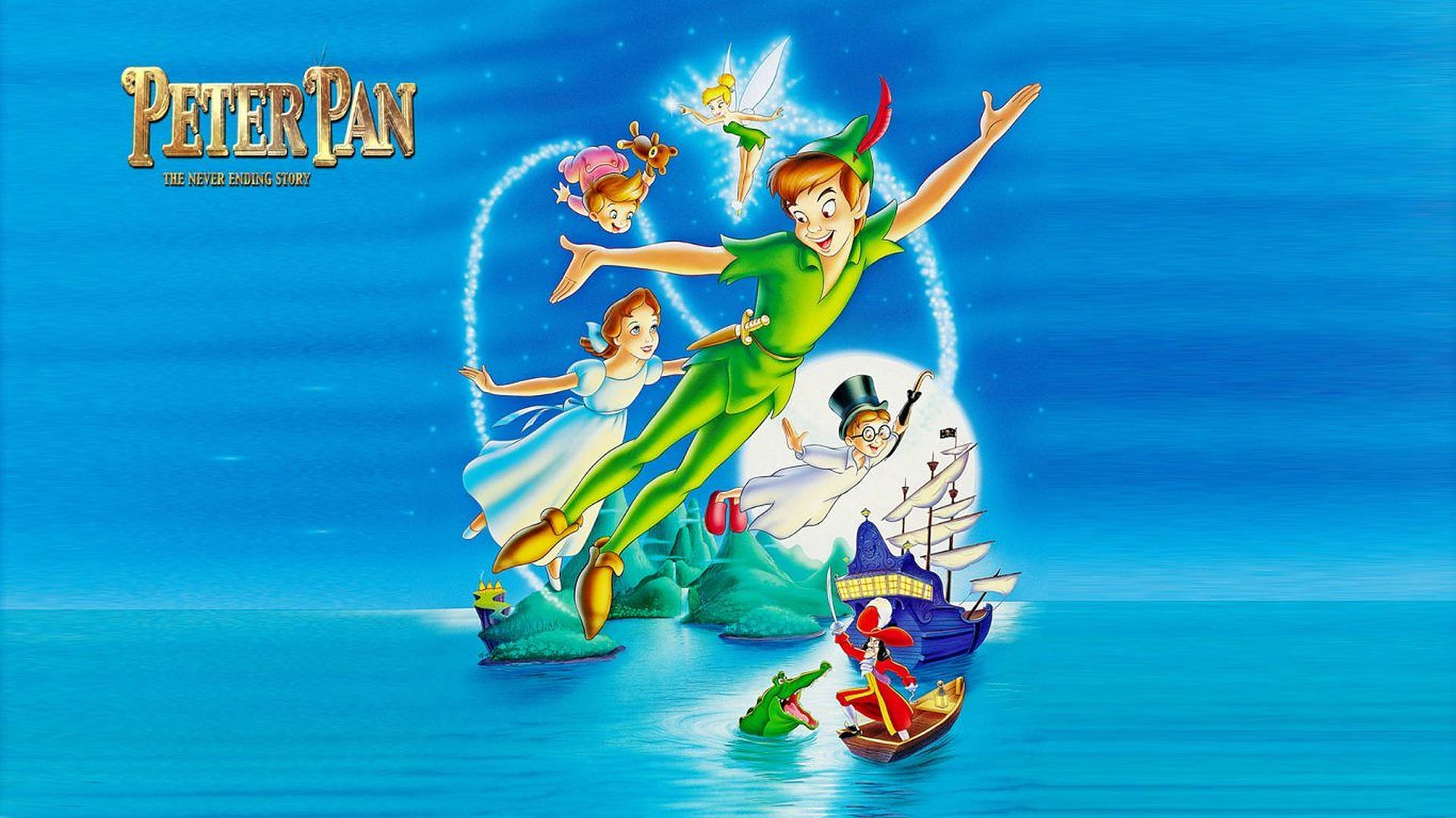 Peter Pan Blue Poster Background