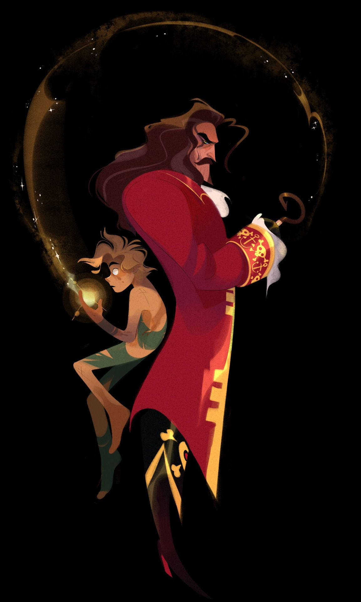 Peter Pan Captain Hook Illustration Background