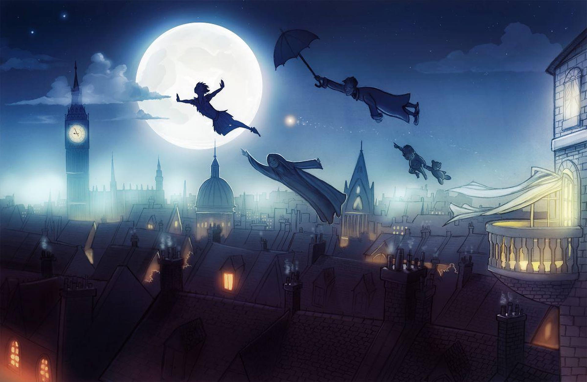 Peter Pan Flying To Neverland