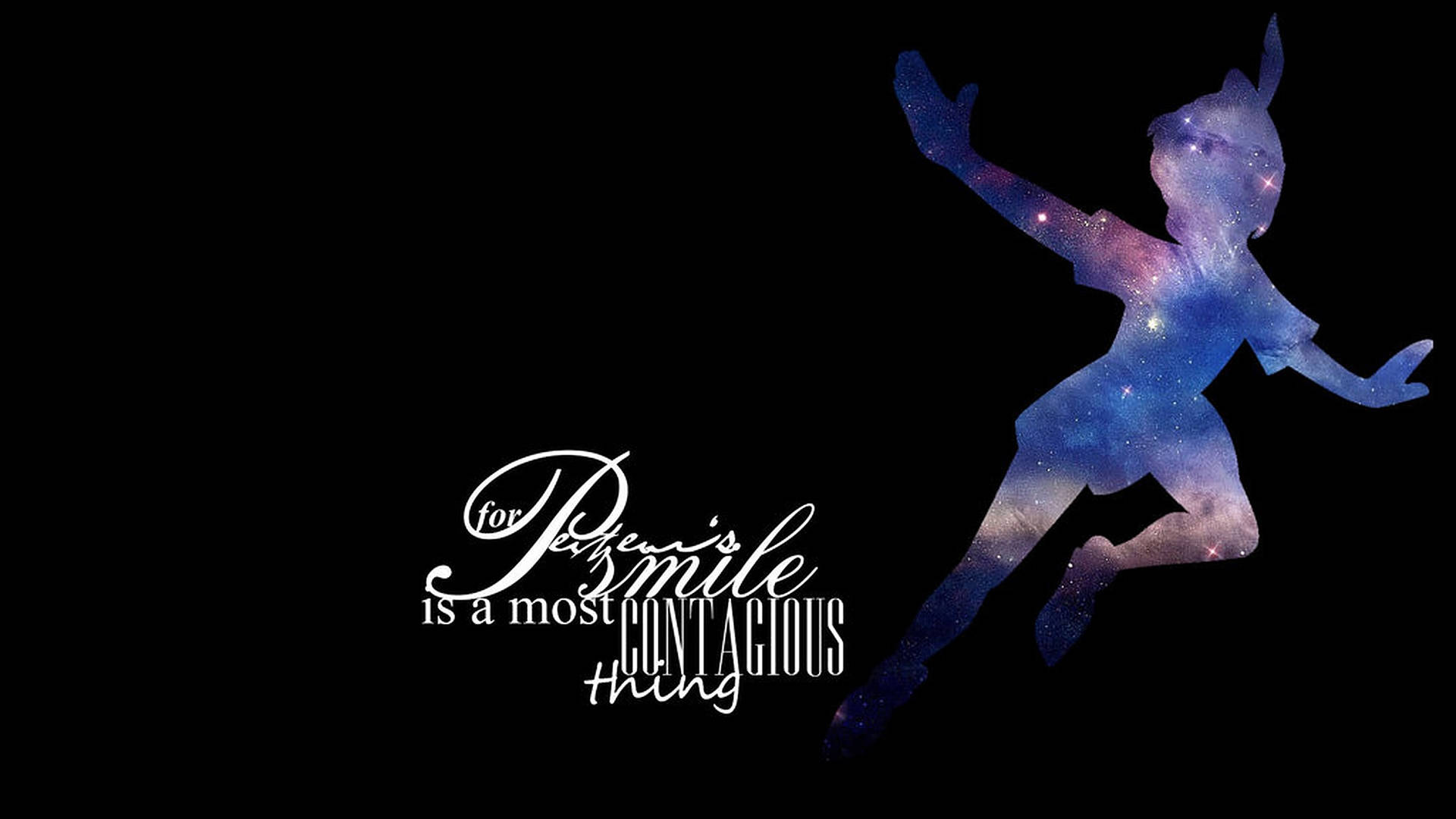 Peter Pan Galaxy Silhouette Background