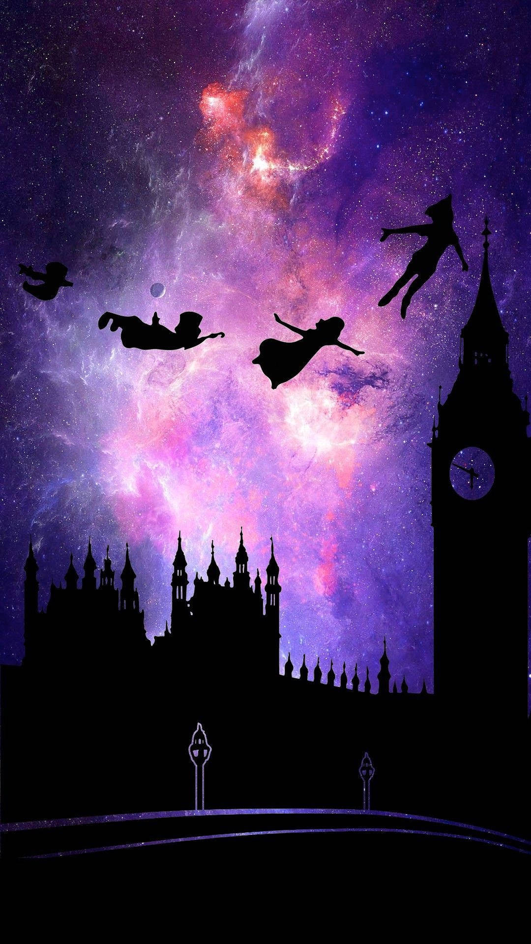 Peter Pan Gradient Purple Sky Background