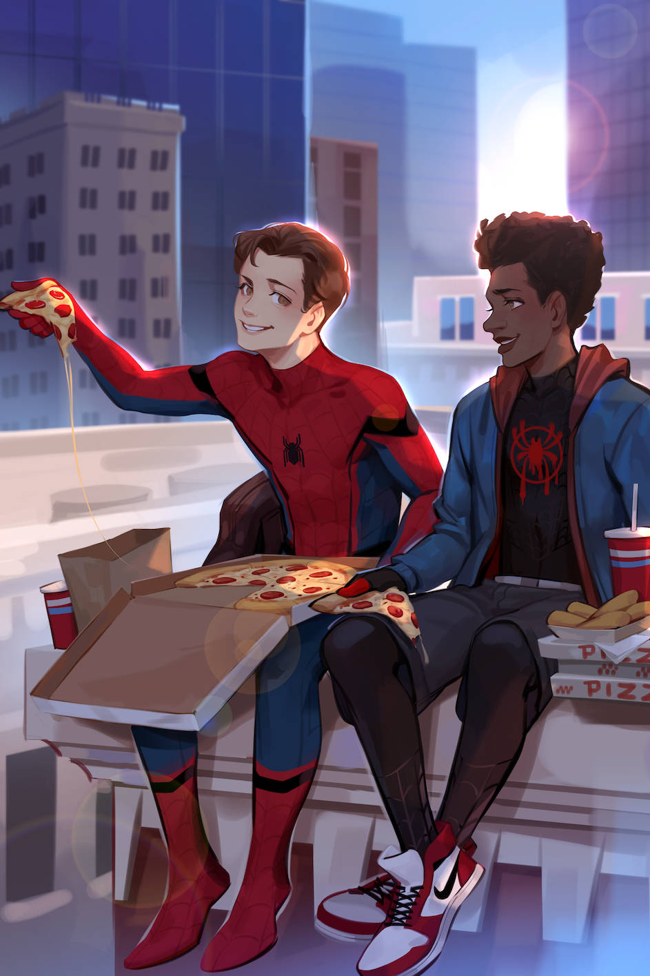 Peter Parker And Miles Morales Art Background