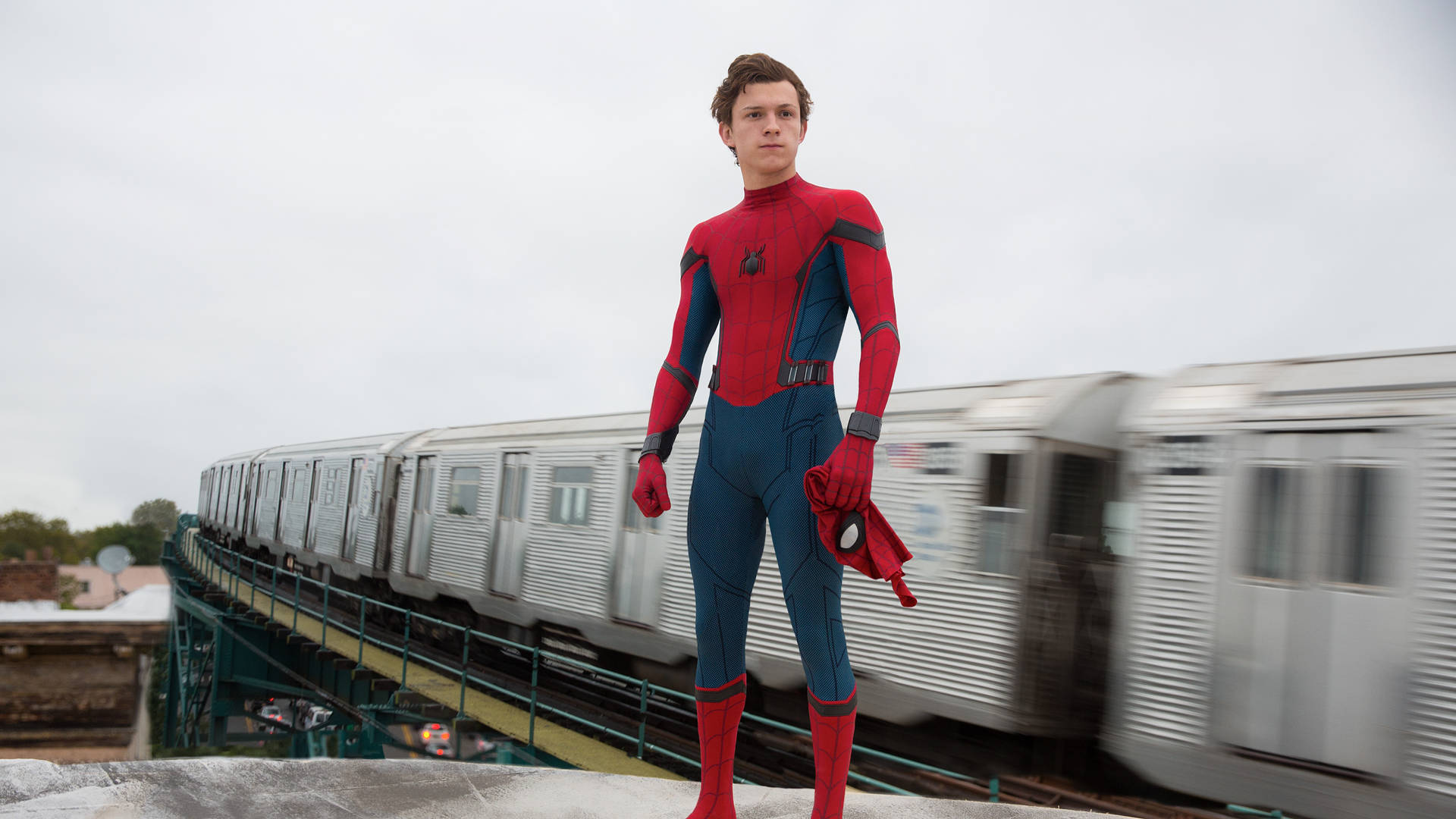 Peter Parker On The Train Background