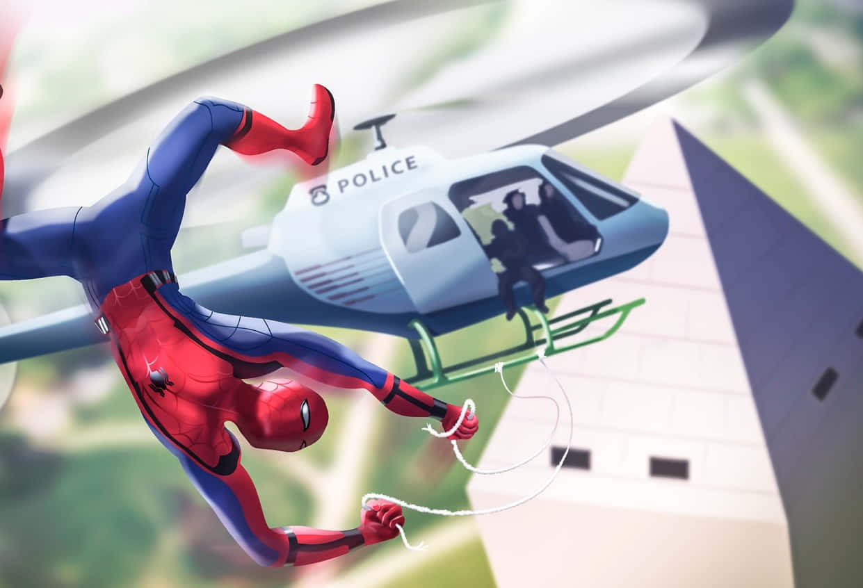 Peter Parker Shows Off His Spider-man Suit In Spider Man Homecoming Background