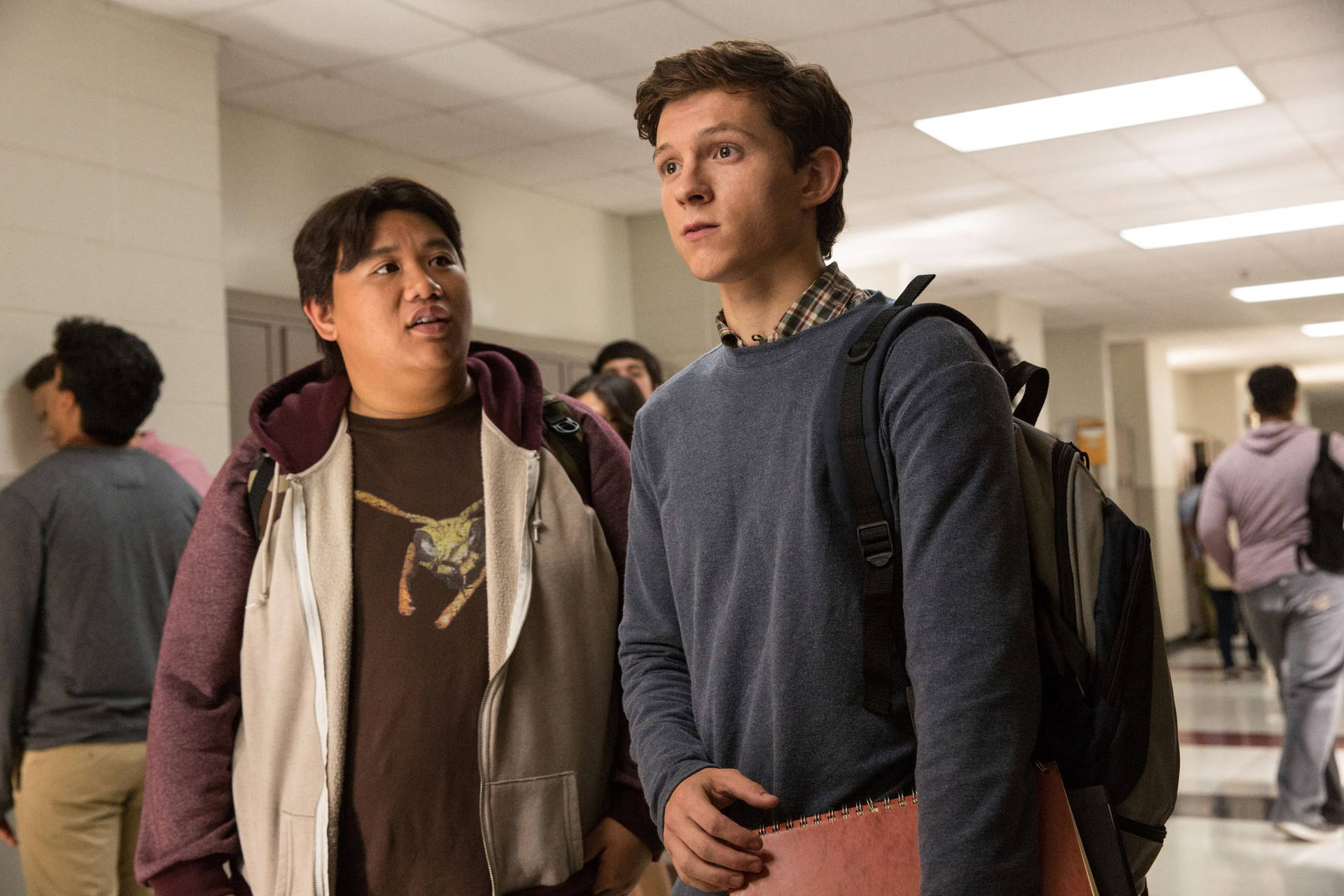 Peter Parker With Ned Background