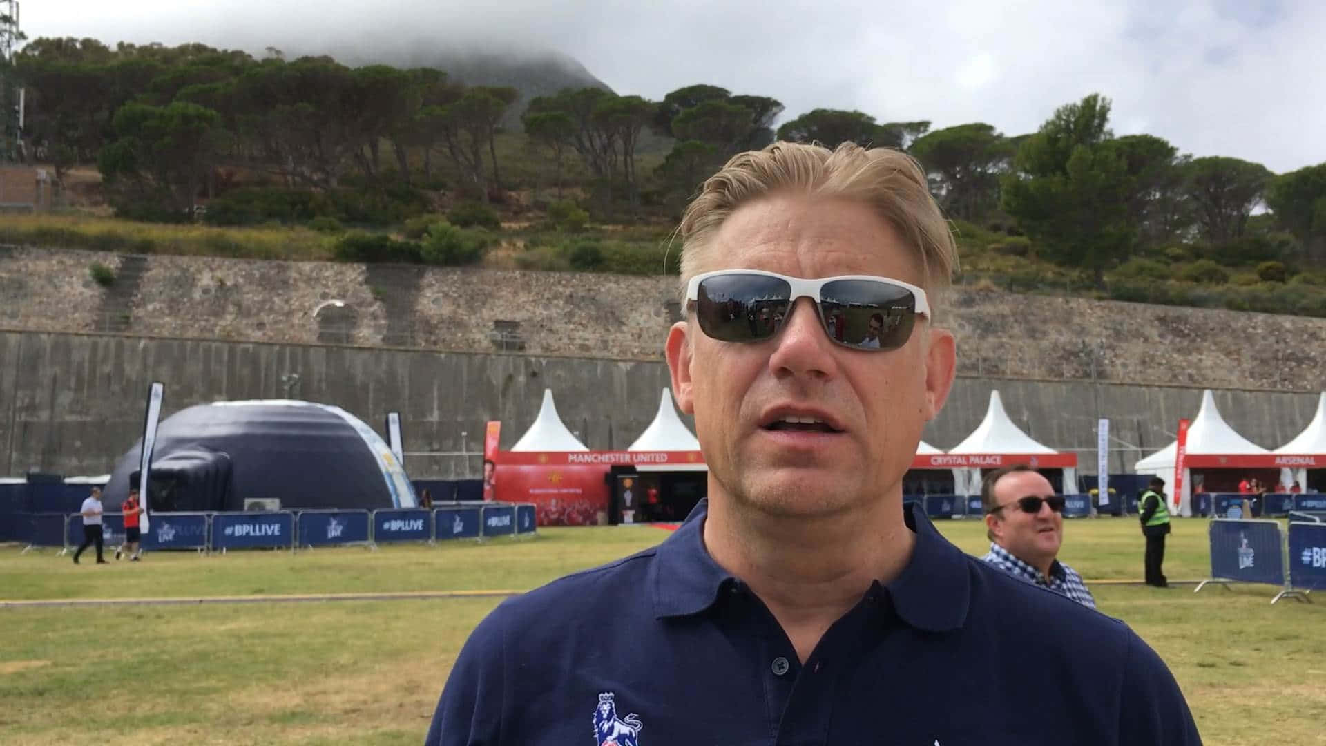 Peter Schmeichel Being Interviewed Background