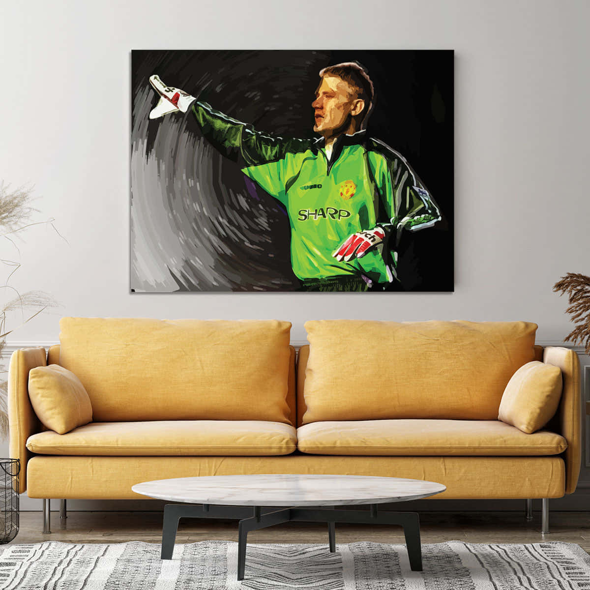 Peter Schmeichel Painting In A Living Room Background