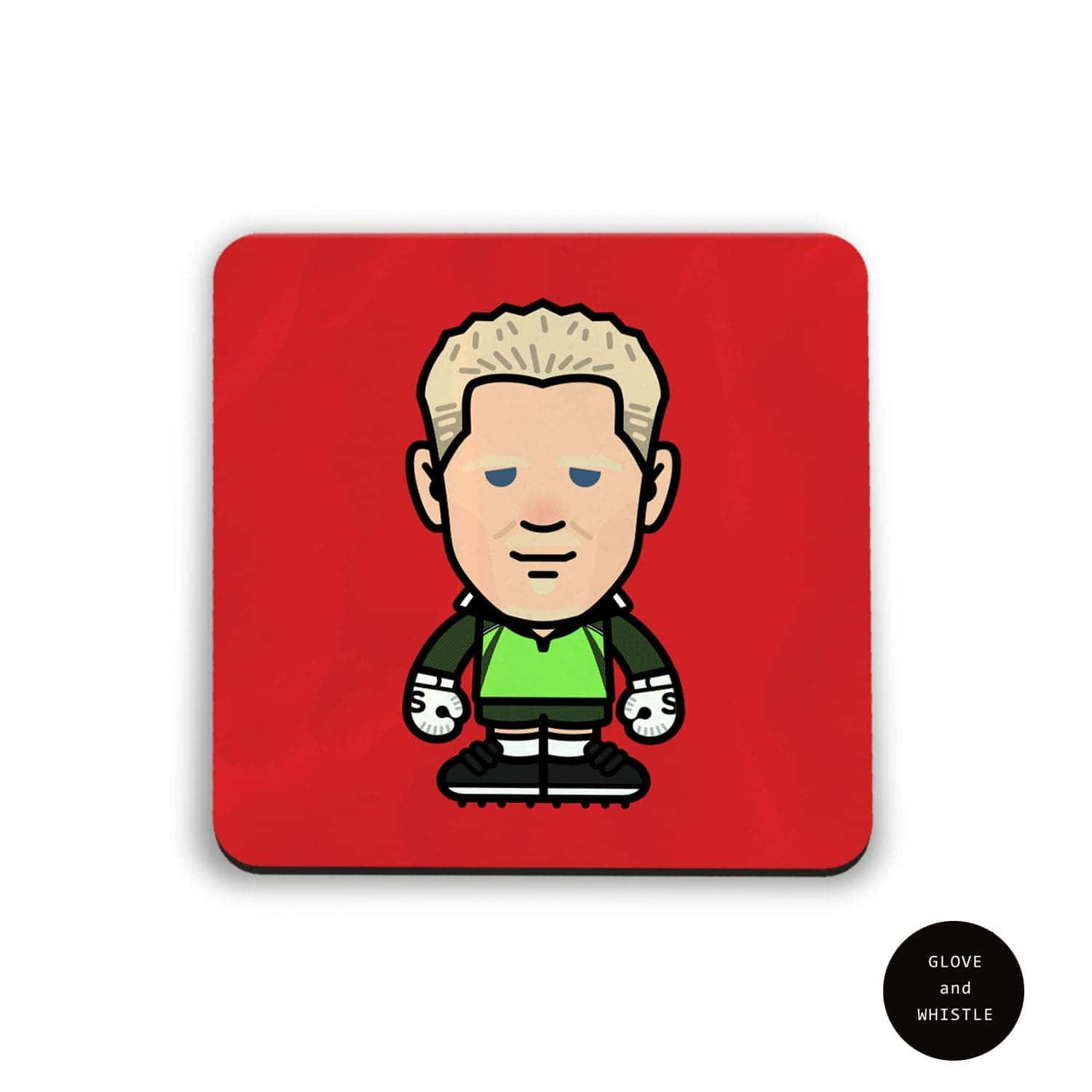 Peter Schmeichel Red Coaster Football Background