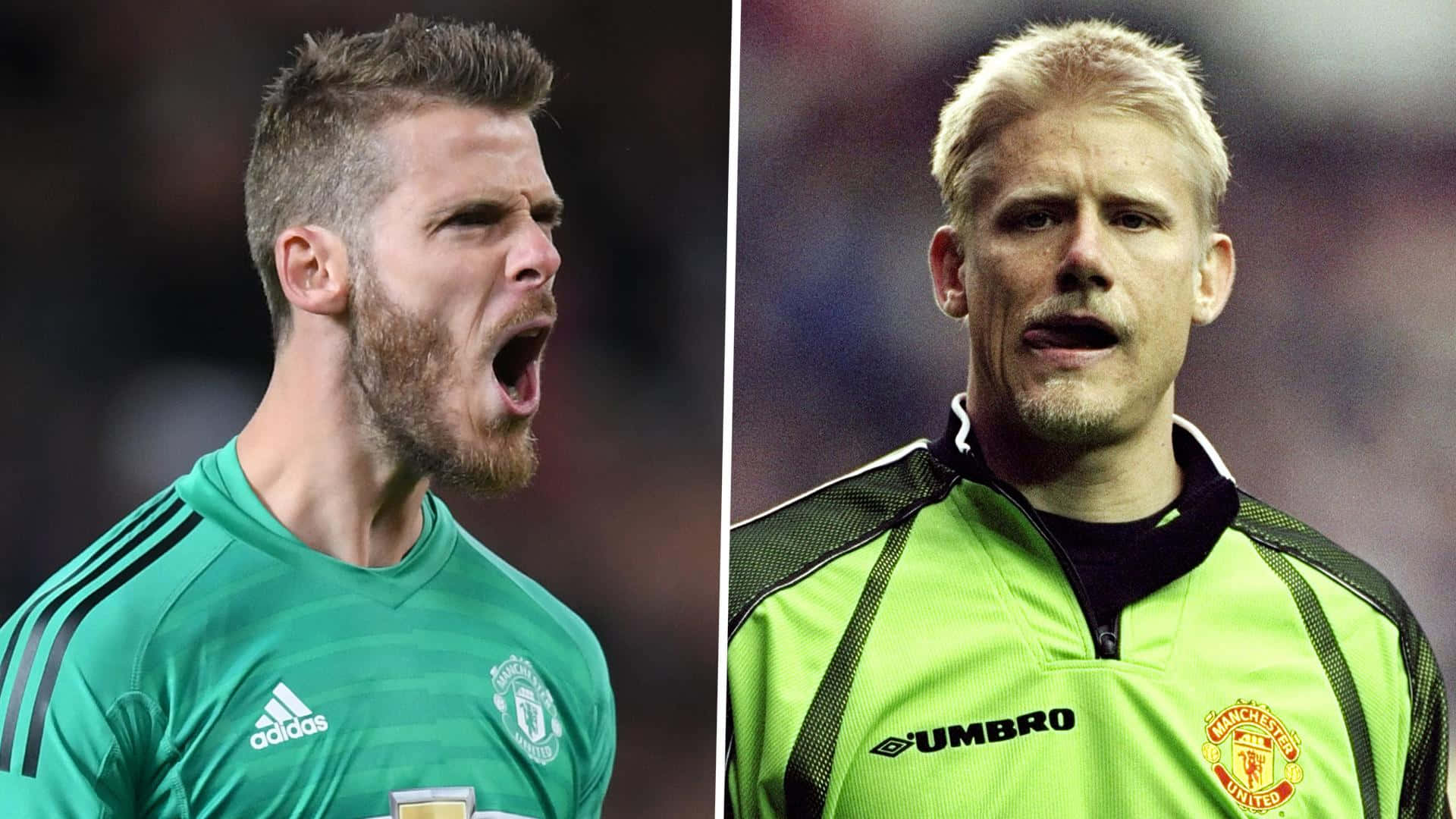 Peter Schmeichel With David De Gea Background