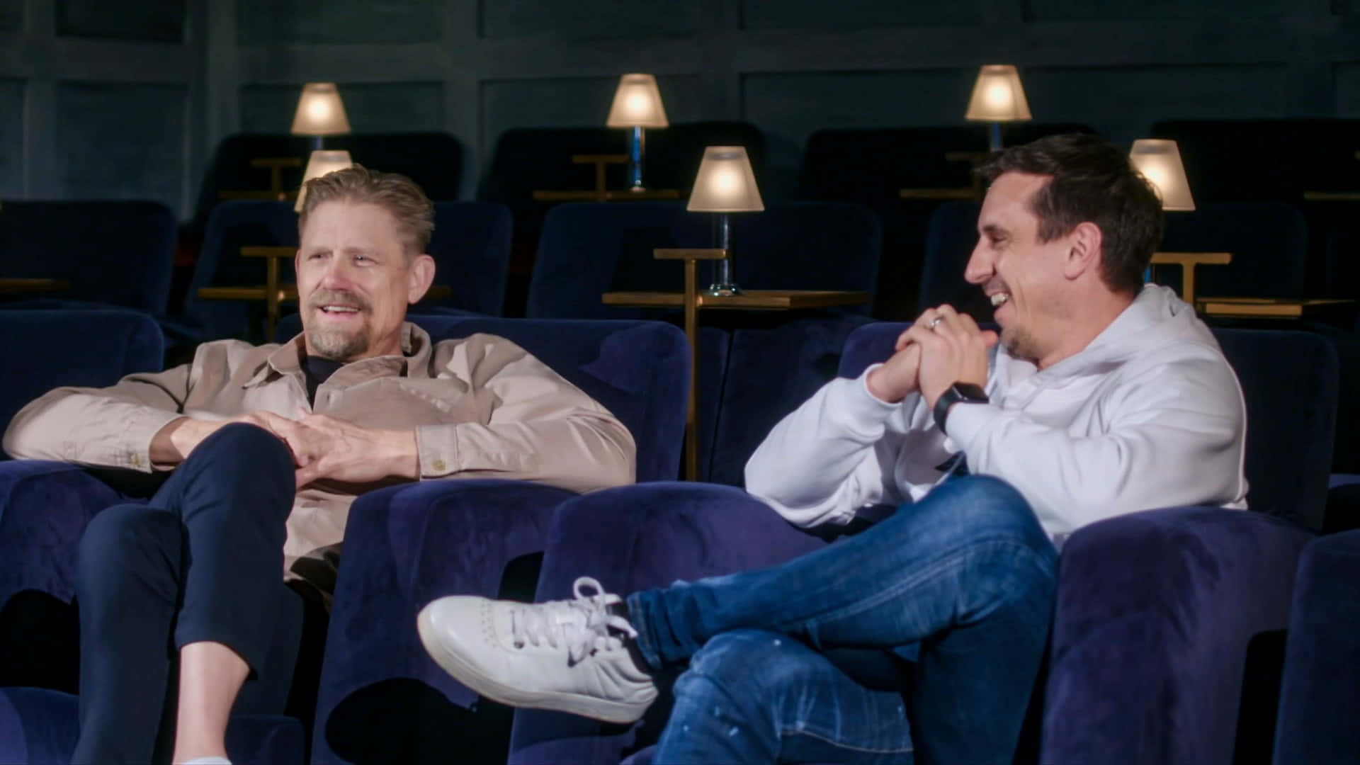 Peter Schmeichel With Gary Neville Background