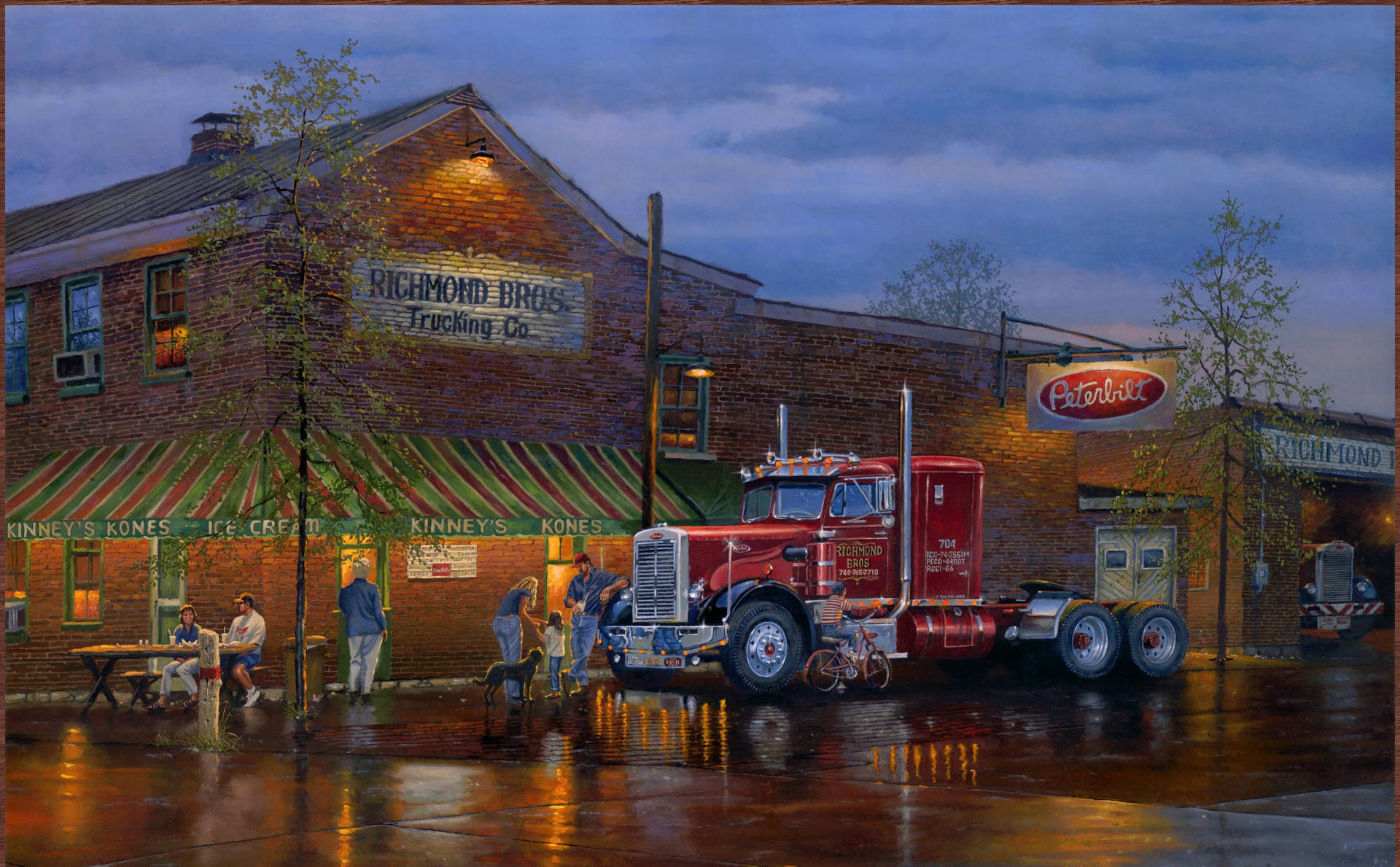 Peterbilt Truck And Station Background