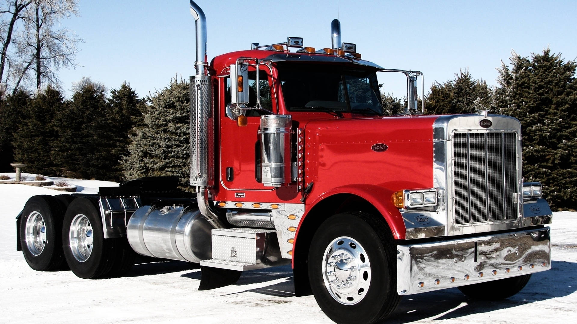 Peterbilt Truck On A Snowy Street