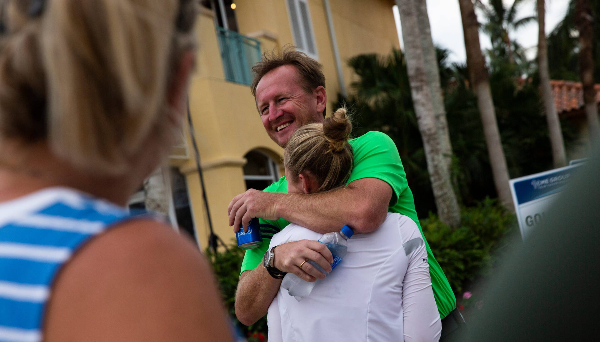 Petr Korda Hugging Daughter