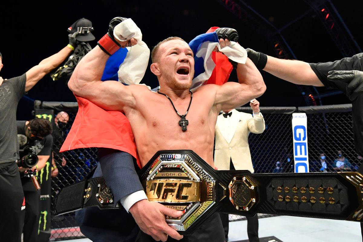 Petr Yan Celebrates Victory With Ufc Champion Belt