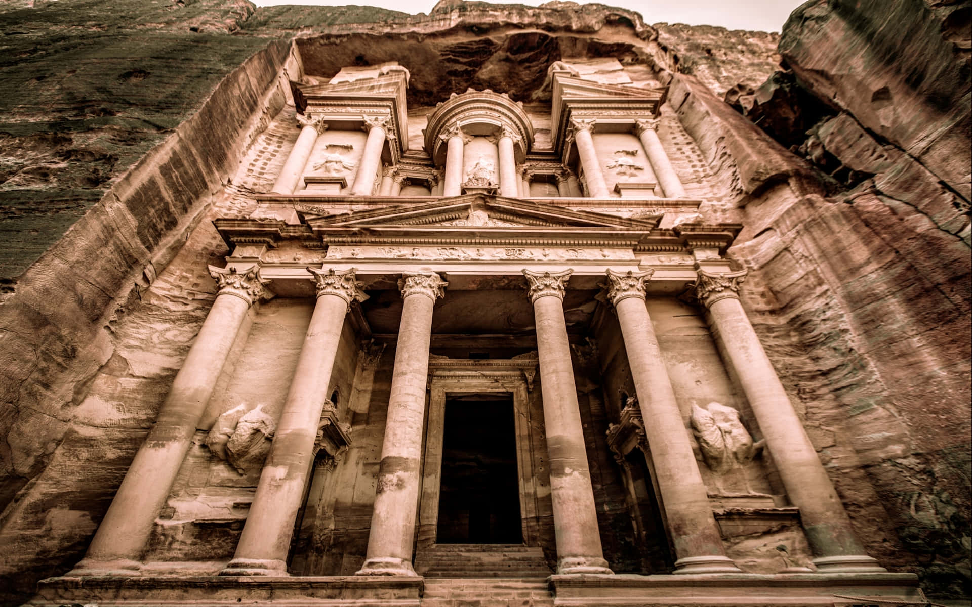 Petra In A Low Angle Shot Background