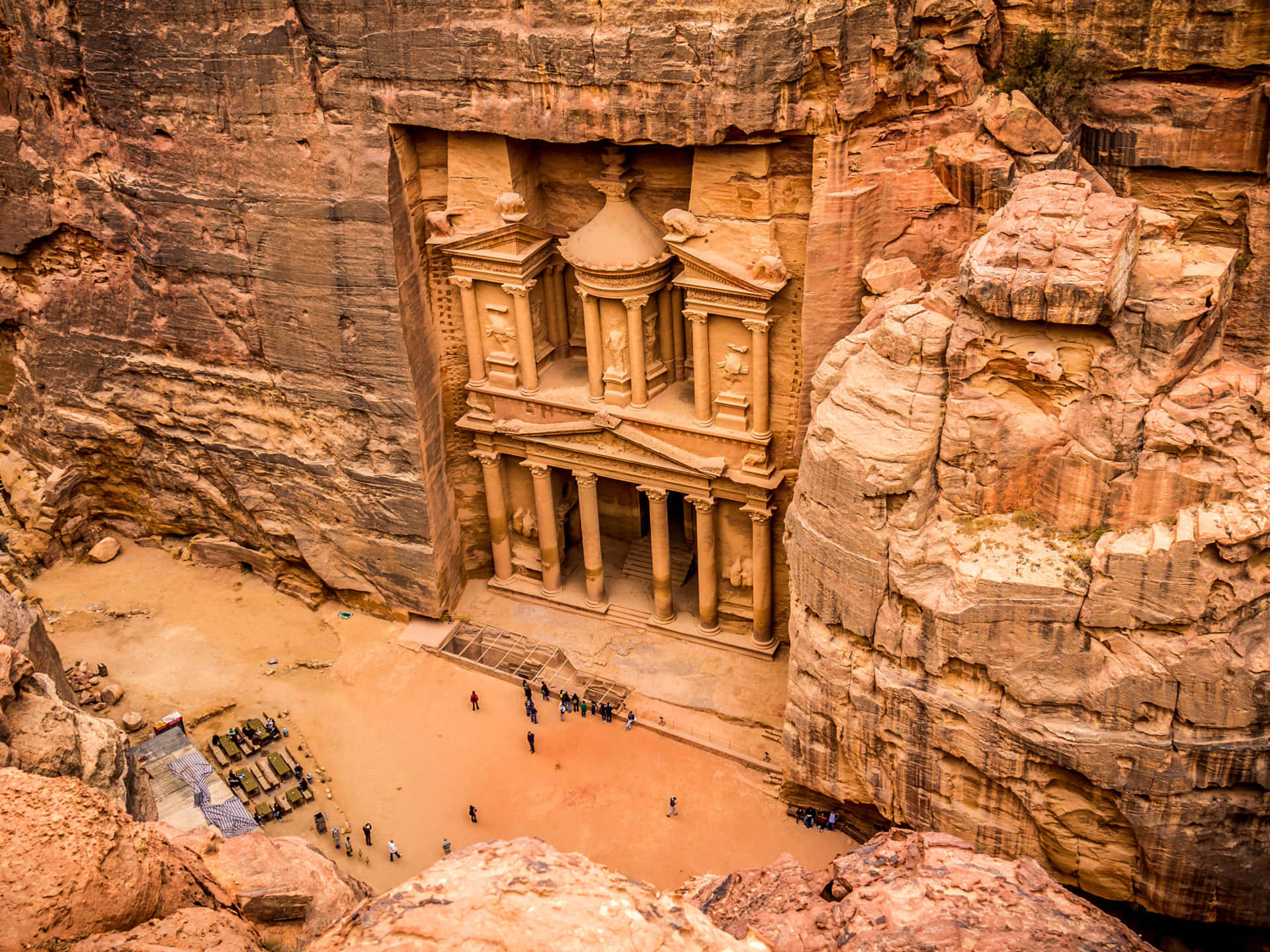 Petra Jordan Top View Shot Background