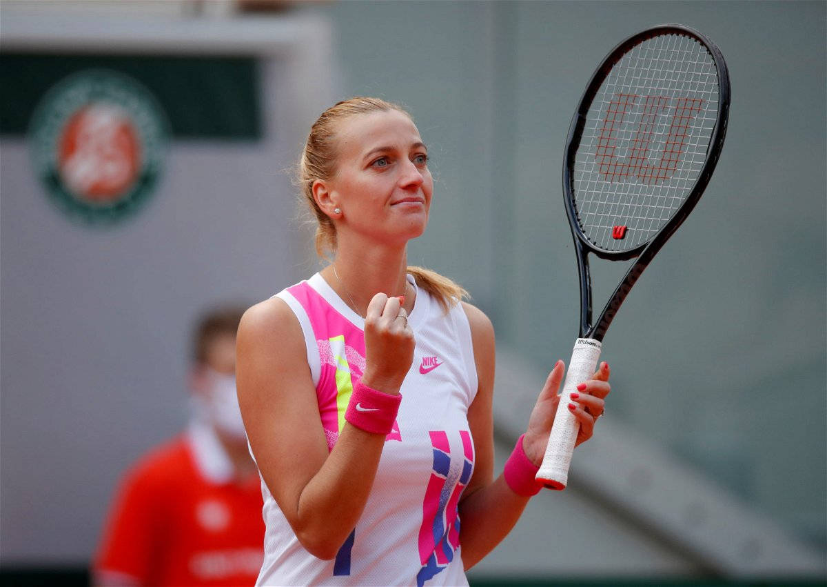 Petra Kvitova Hopeful Fist Pump Background