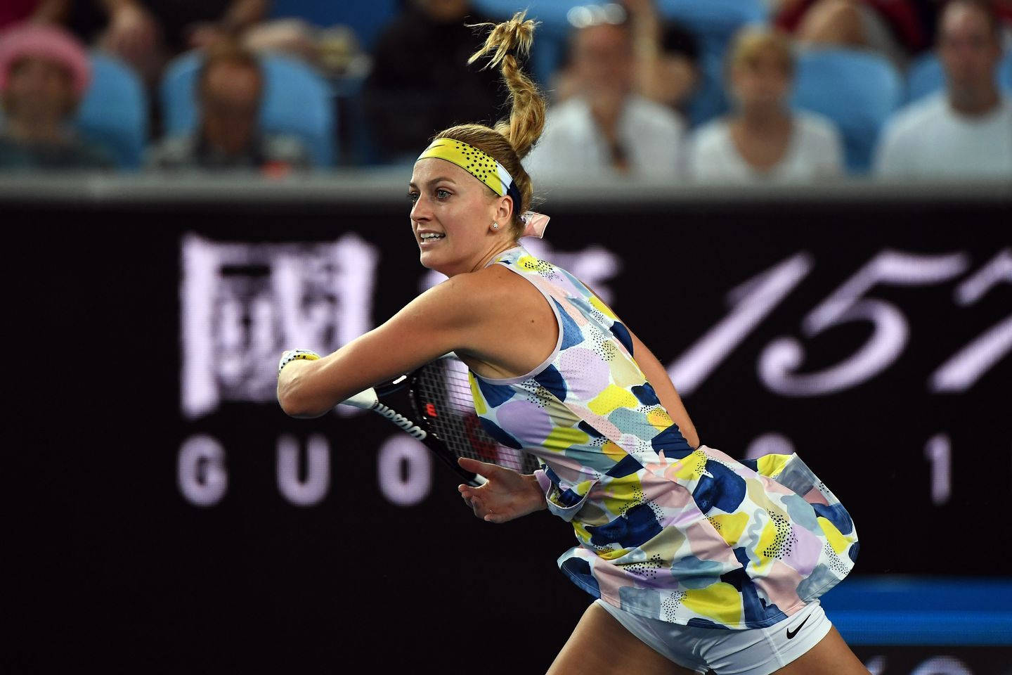 Petra Kvitova Side Profile While Playing Background