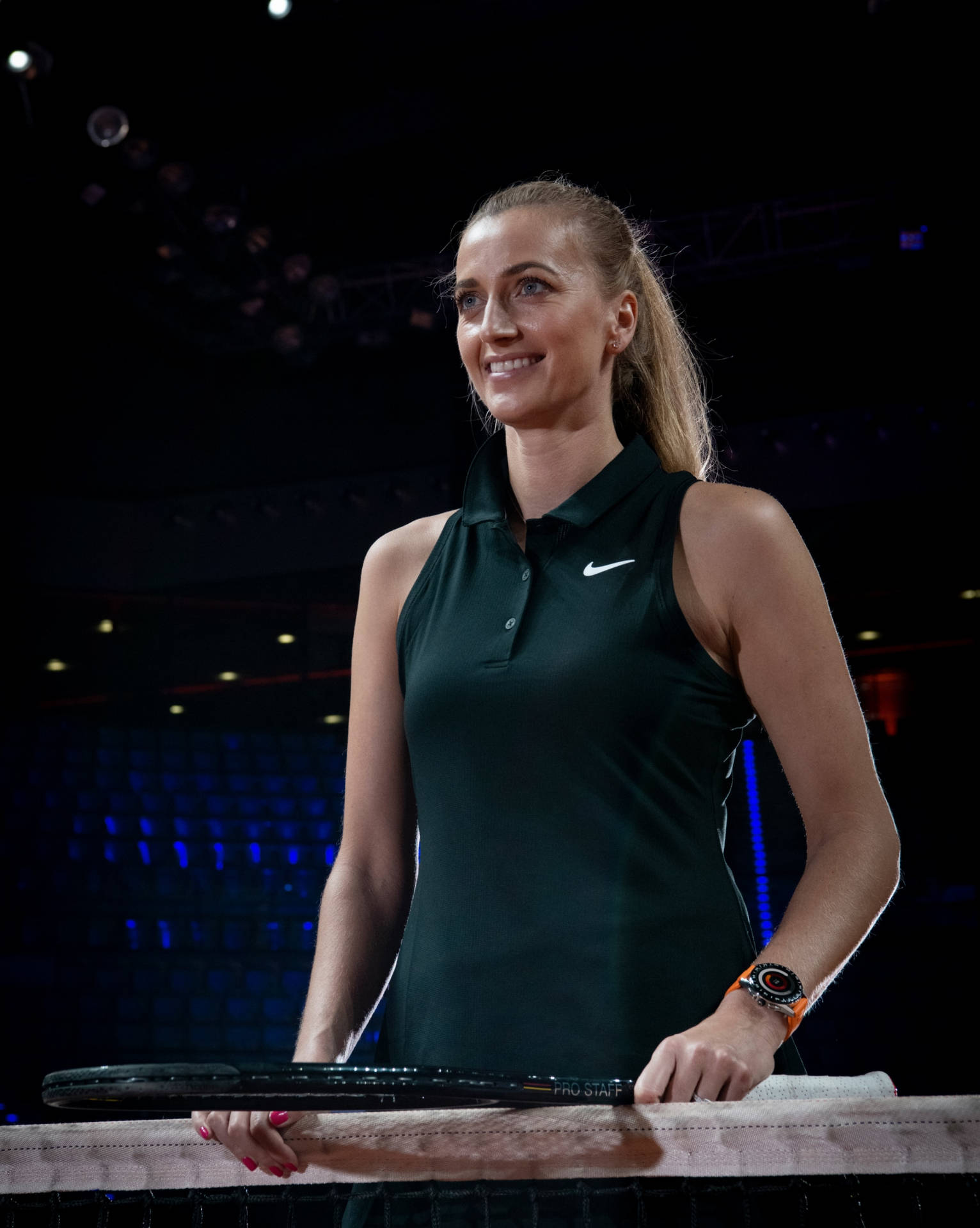 Petra Kvitova Smiling And Radiating Positivity In A Standing Pose